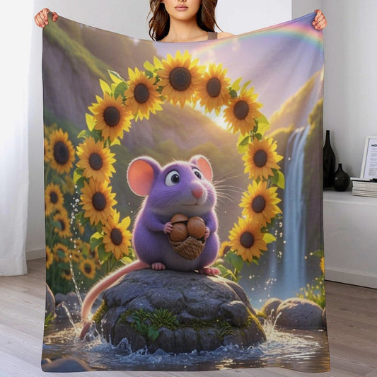 Blanket Cover Warm And Cozy Luxury Flannel Blanket Taro Mouse Print Or Sofa Living Room Blanket