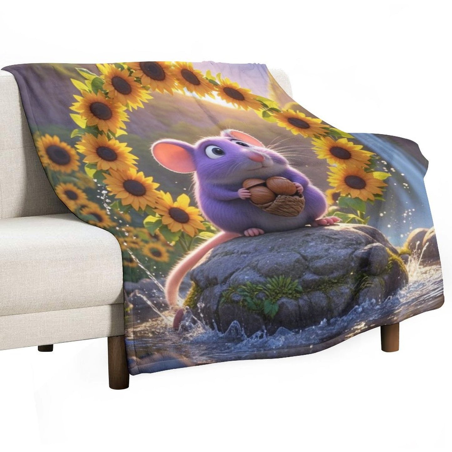 Blanket Cover Warm And Cozy Luxury Flannel Blanket Taro Mouse Print Or Sofa Living Room Blanket