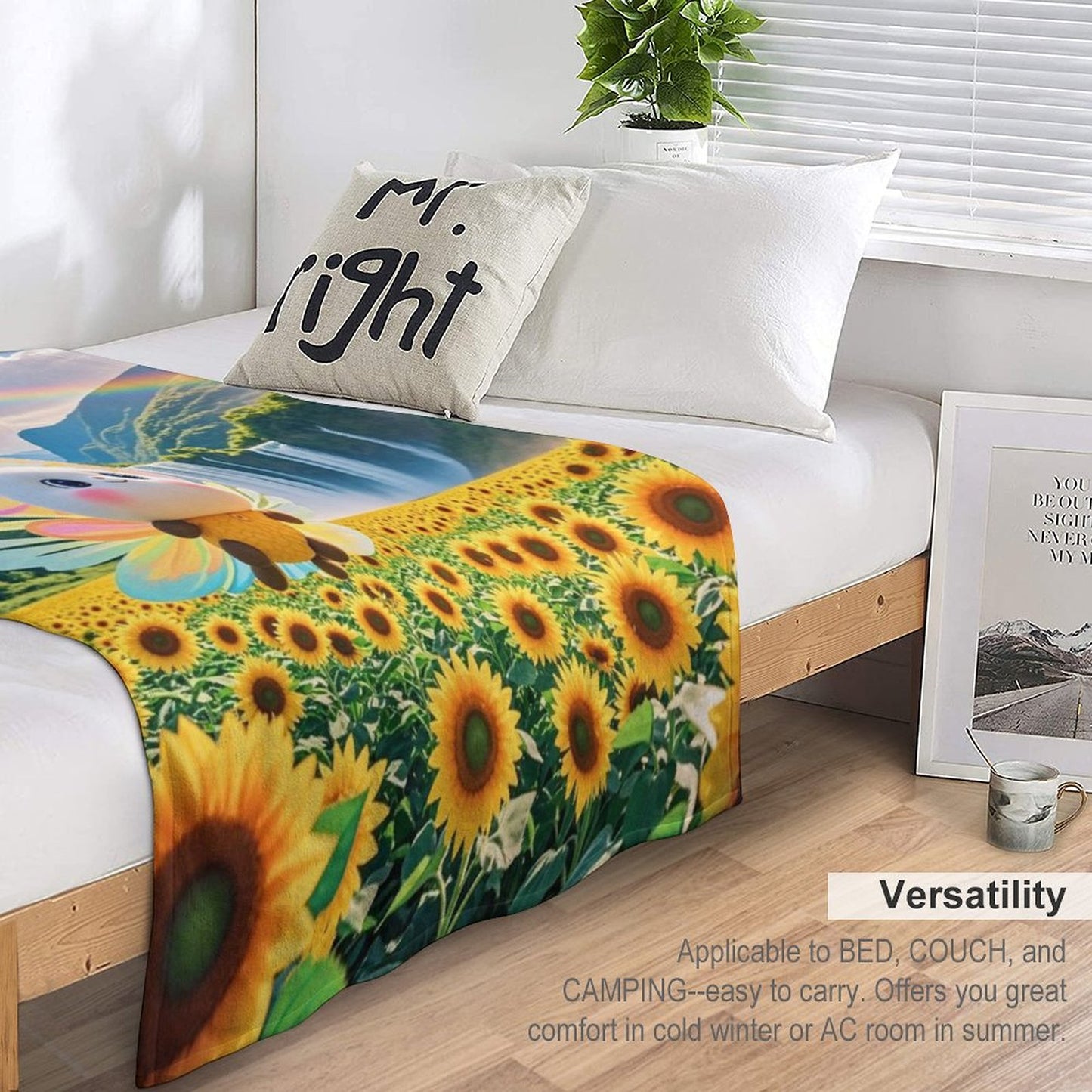 Blanket Cover Warm And Cozy Plush Flannel Blanket with Cute Butterfly Print for Sofa Living Room Blanket