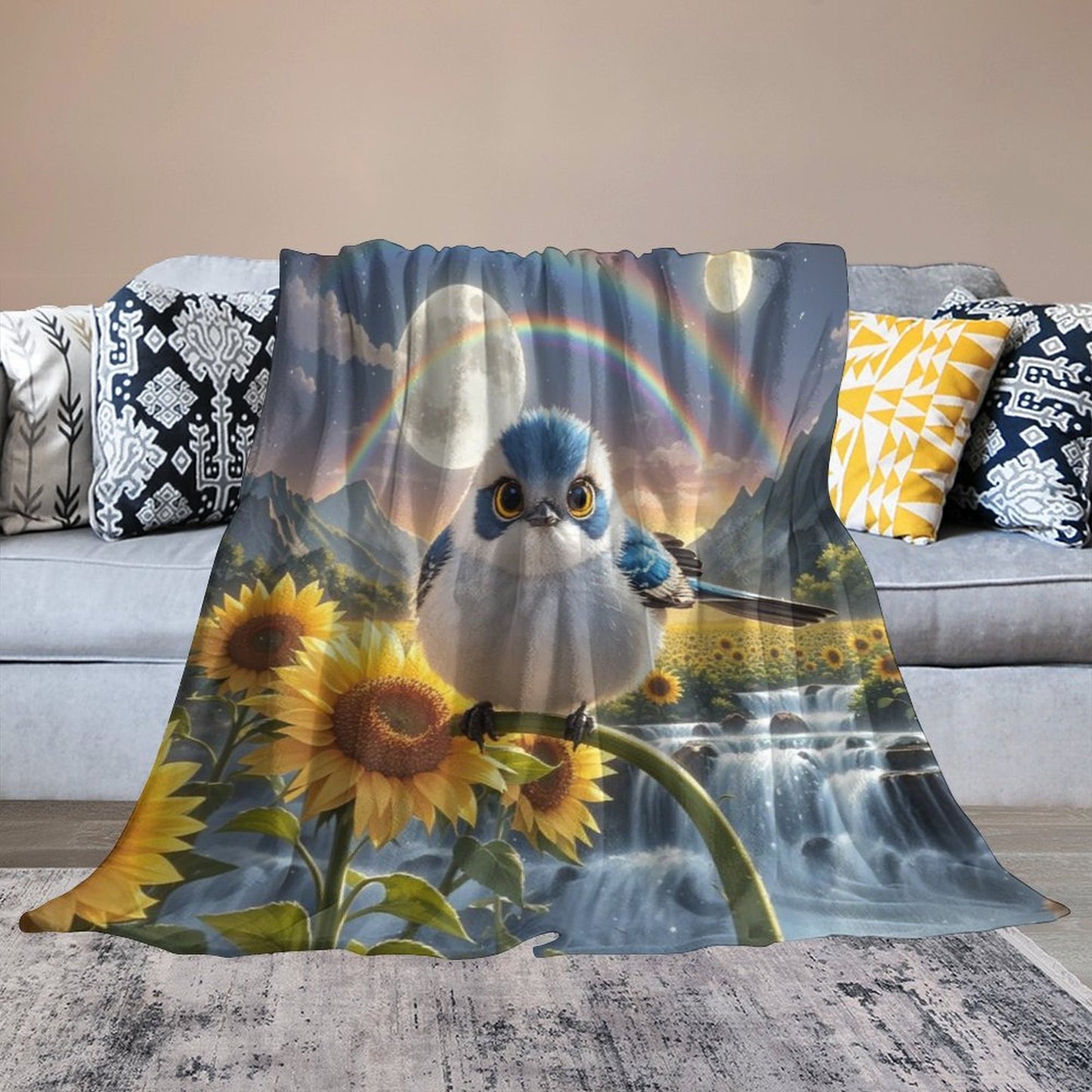 Blanket Cover Warm And Cozy Luxury Flannel Blanket Magpie Print Or Sofa Living Room Blanket