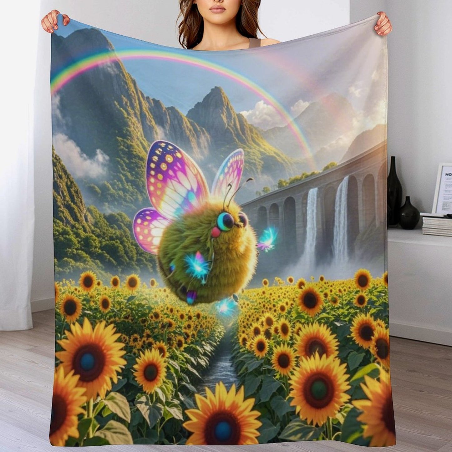 Blanket Cover Warm And Cozy Plush Flannel Blanket with Cute Butterfly Print for Sofa Living Room Blanket