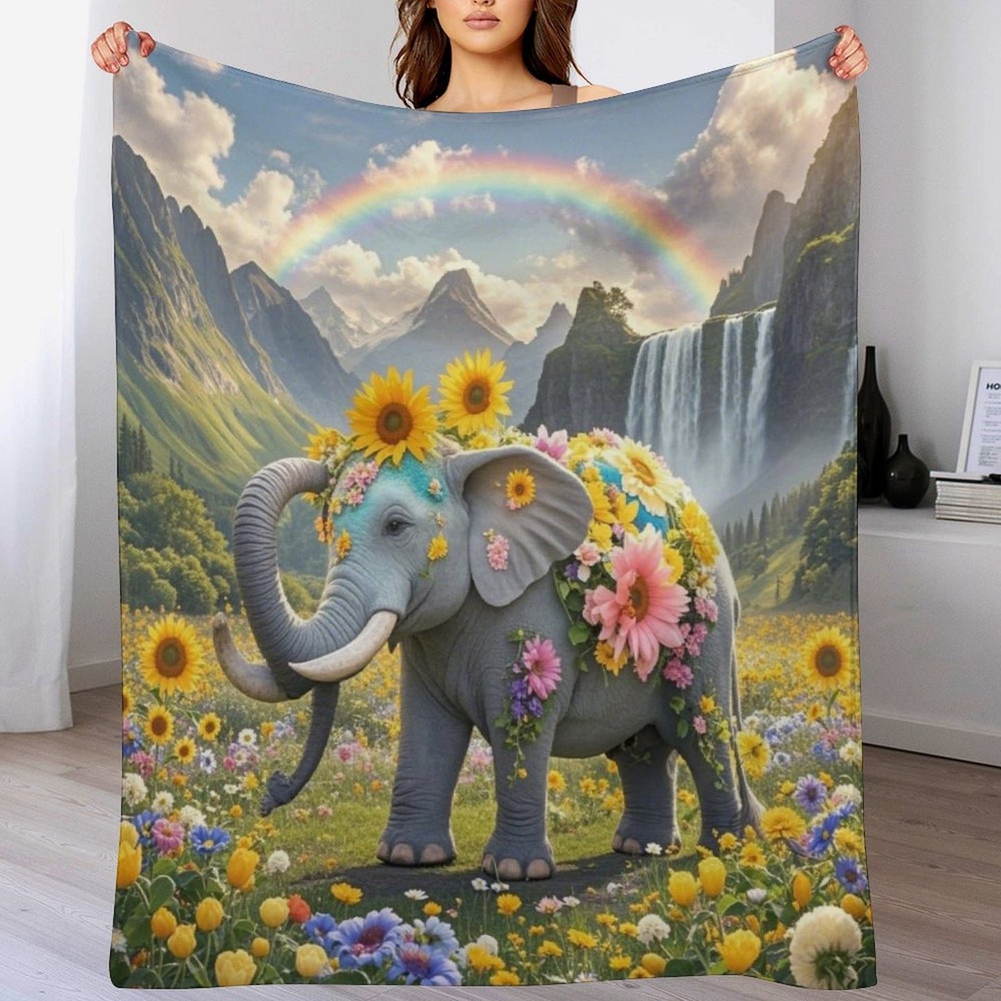 Blanket Cover Warm And Cozy Plush Flannel Blanket with Cute Floral Walrus Print for Sofa Living Room Blanket